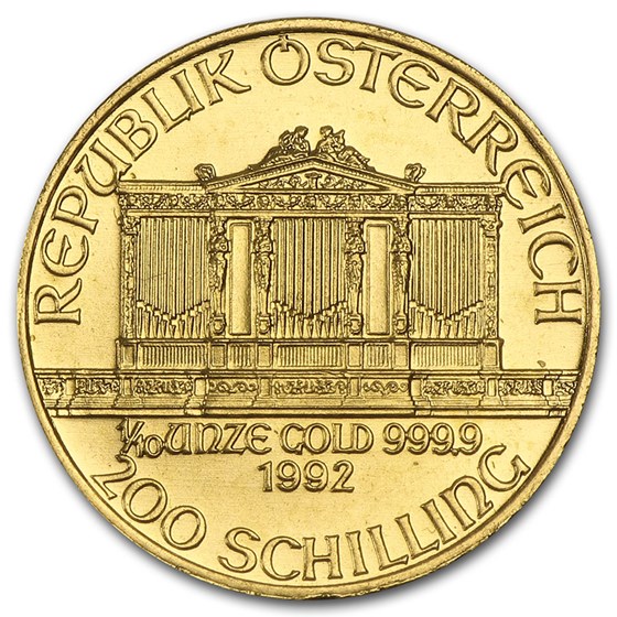 1992 Austria 1/10 oz Gold Philharmonic BU 1992 Austria 1/10 oz Gold Philharmonic BU